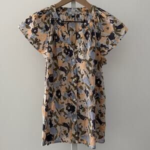 RAILS Alena floral flutter sleeve button down top small